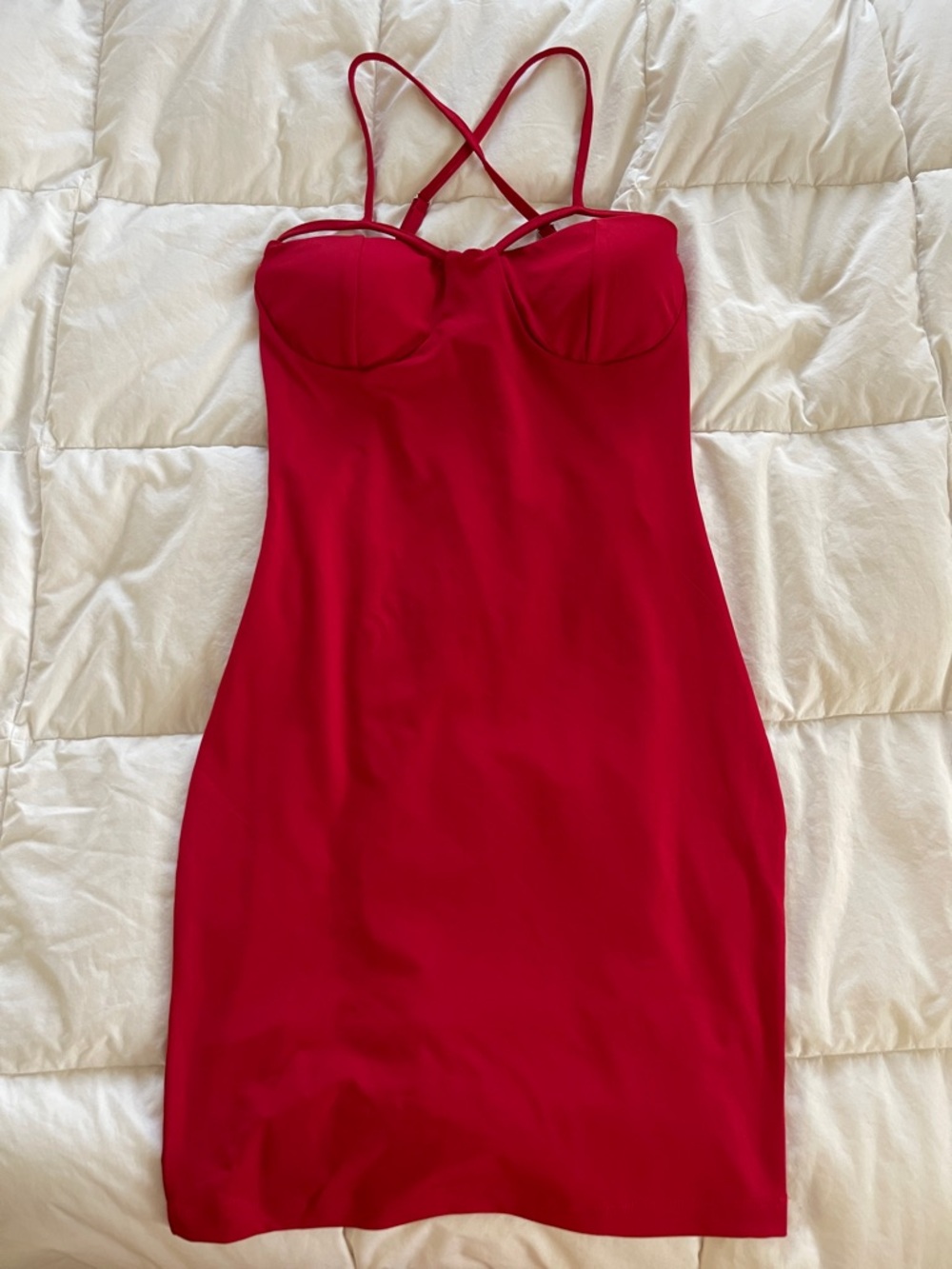 BLVD Collection Red Strappy Mini Bodycon Dress